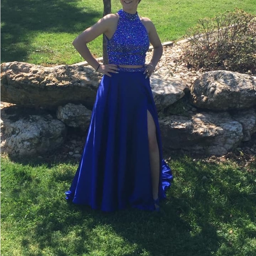 Sherri Hill Two Piece Royal Blue Dress Excellent Used Condition